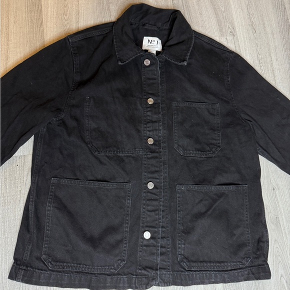 H&M Jackets & Blazers - H&M Black Denim barn coat chore jacket size XL runs smaller see measurements